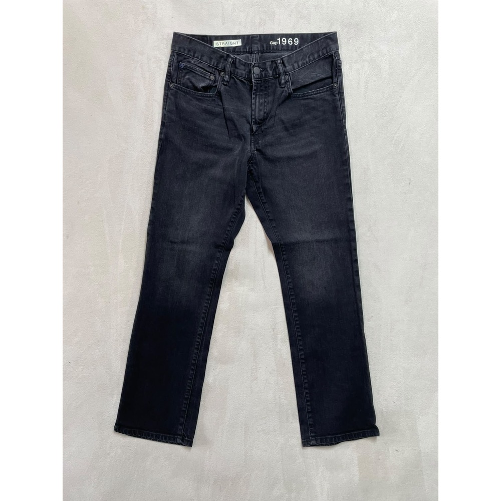 Gap 1969 Straight Fit Jeans Mens 31x30 Charcoal Gray Faded Denim Pants